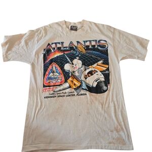 Atlantis Space Shuttle Graphic T-Shirt Vintage Mens XL